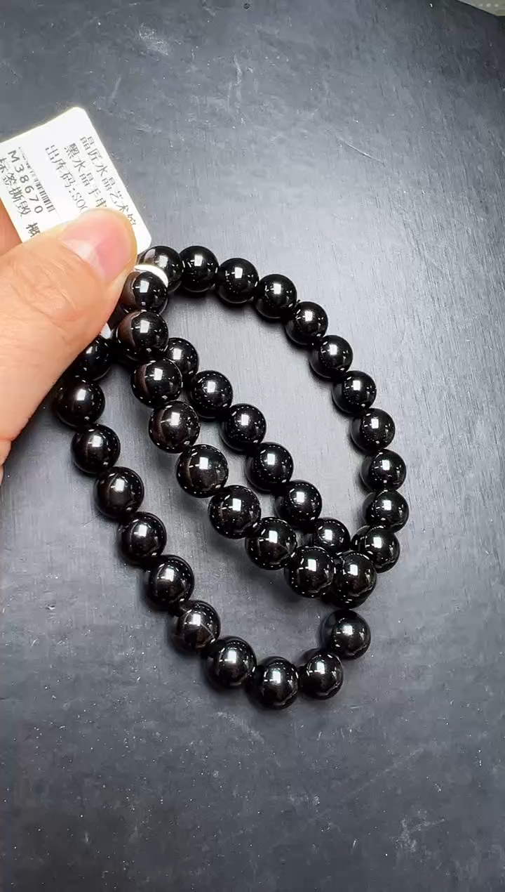 未镶嵌手串水晶黑水晶手串10m+ M38670 多样性发一