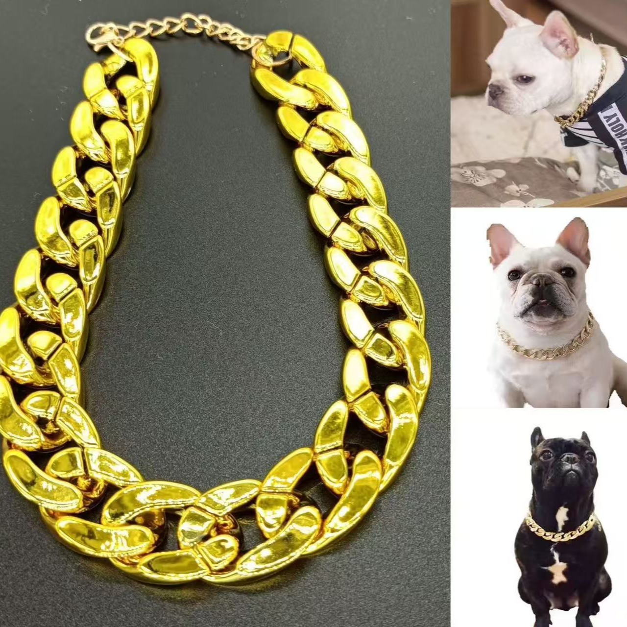 法斗狗狗恶霸金链子中小型犬项圈宠物项链饰品配饰时尚