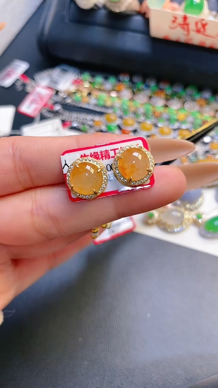 银S925镶嵌戒指翡翠天然