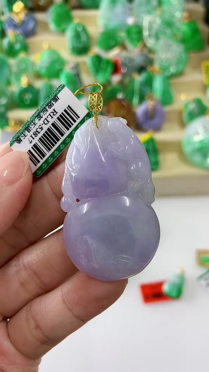 【闪购商品】翡翠吊坠(不含链)18K金镶嵌挂件