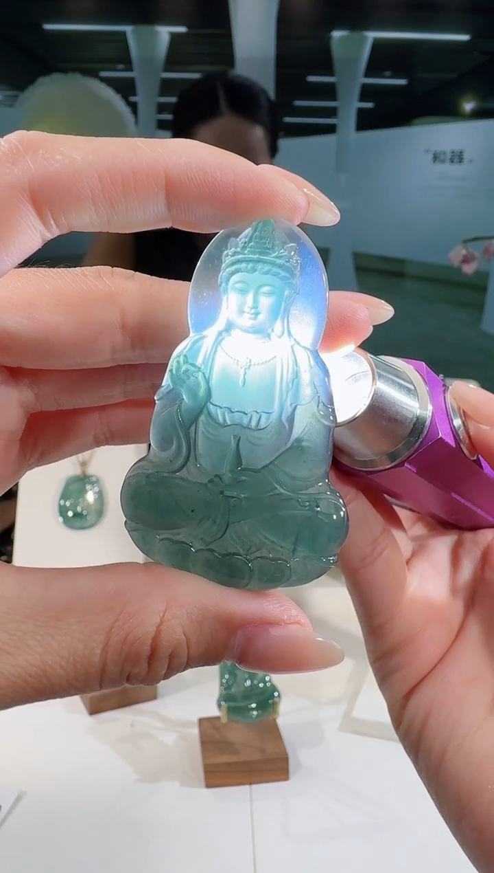 翡翠未镶嵌吊坠(不含链)观音多样性发一