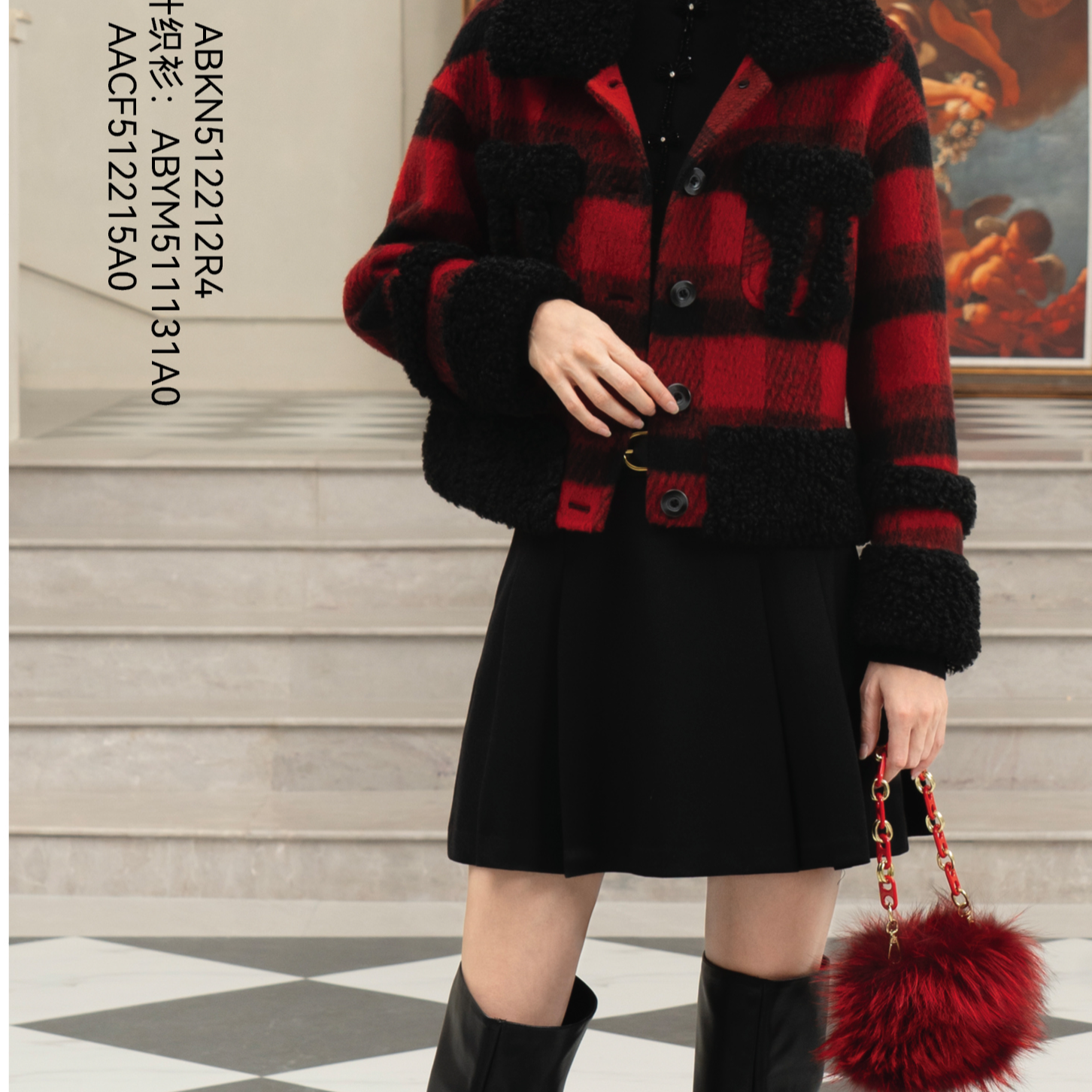 BAISI/百丝AACF512215A0黑色短裙时尚休闲女士短款