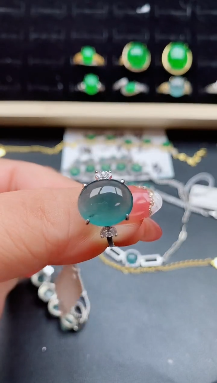 【闪购商品】翡翠戒指银S925镶嵌50800