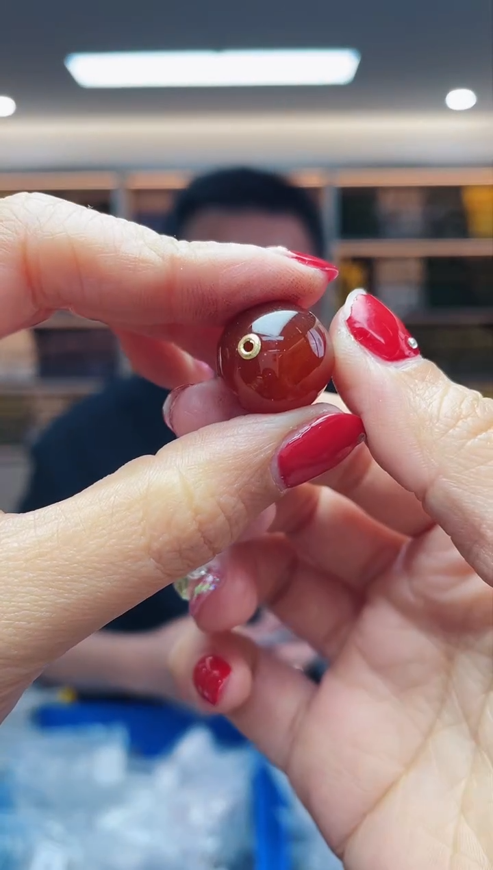 【闪购商品】玛瑙/玉髓`18K金镶嵌单个多样性发货