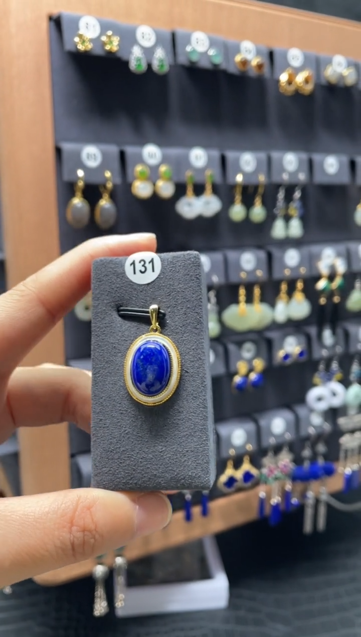 【闪购商品】青金石颈饰银S925镶嵌0131