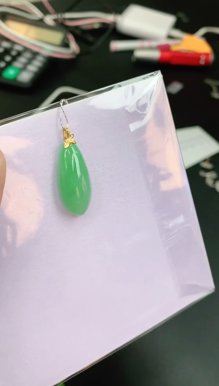 【闪购商品】翡翠颈饰18K金镶嵌赠礼盒证书 小君