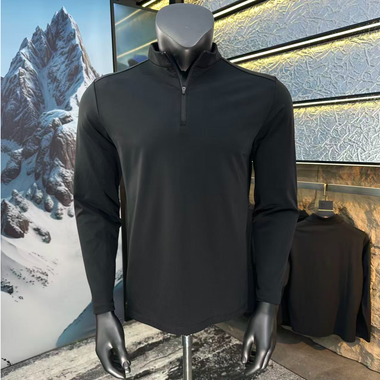 立领长袖休闲男插肩袖时尚运动翻领秋冬商务半拉链