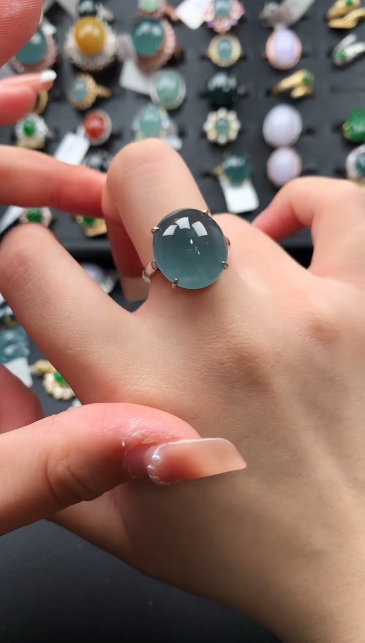 【闪购商品】翡翠戒指银S925镶嵌51242141