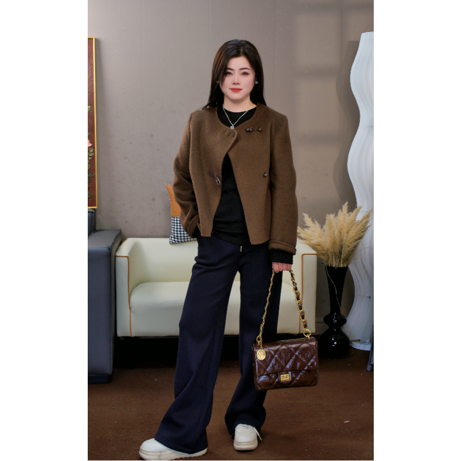 【宁姐专属】新款秋冬双面羊毛大衣22508