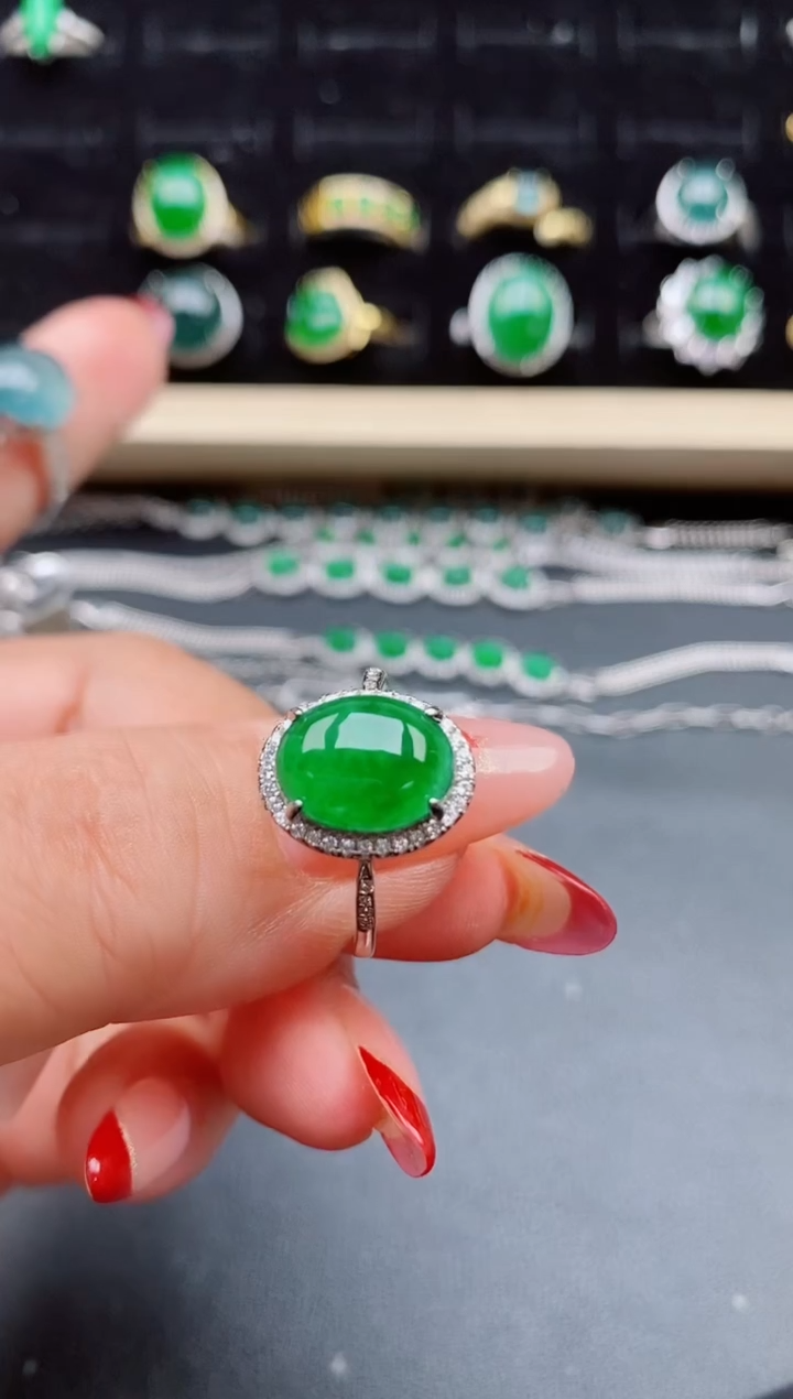 【闪购商品】翡翠戒指银S925镶嵌508050