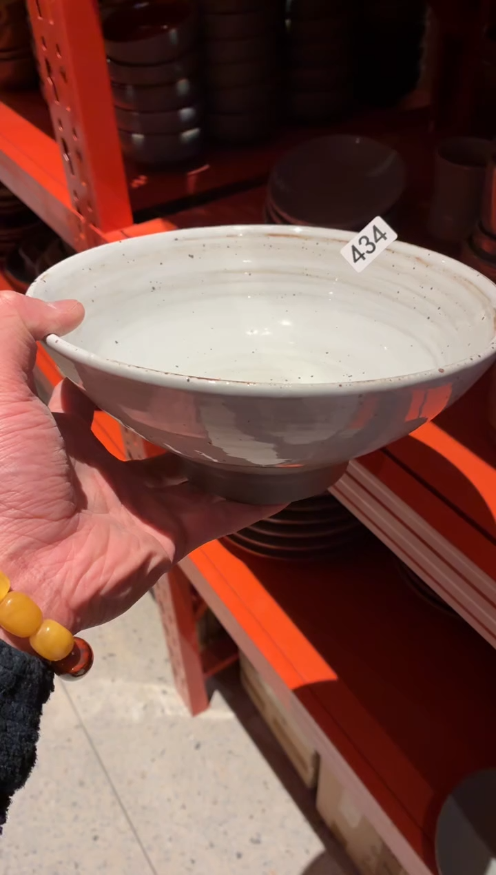 瓷片宇***哥434白麻点幸福大碗1个