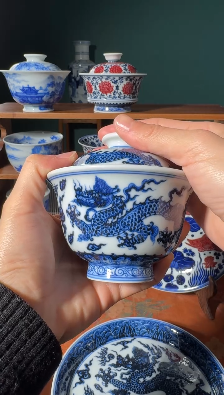 【闪购商品】杯刘建锋三龙盖碗