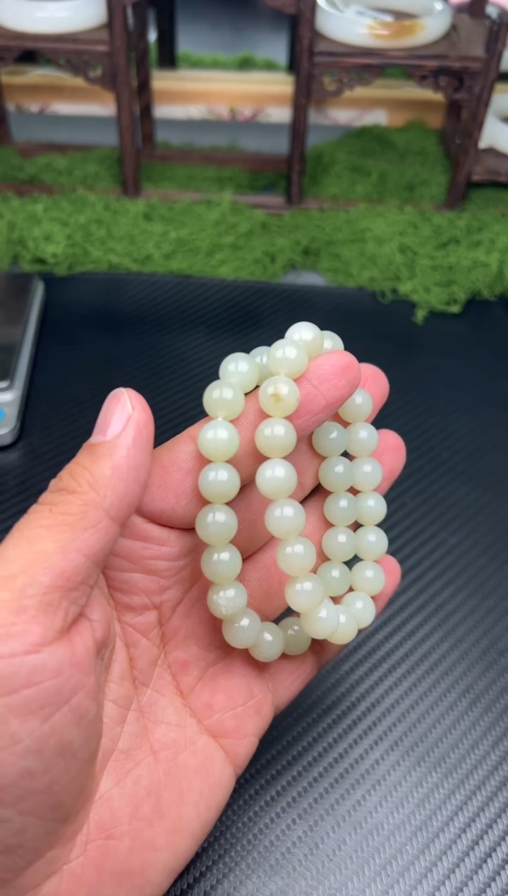 未镶嵌手串和田玉且末微色差近矿卡10多样性发货拍一发一