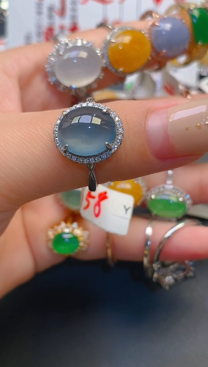 【闪购商品】翡翠耳饰银S925镶嵌天然A货翡翠1