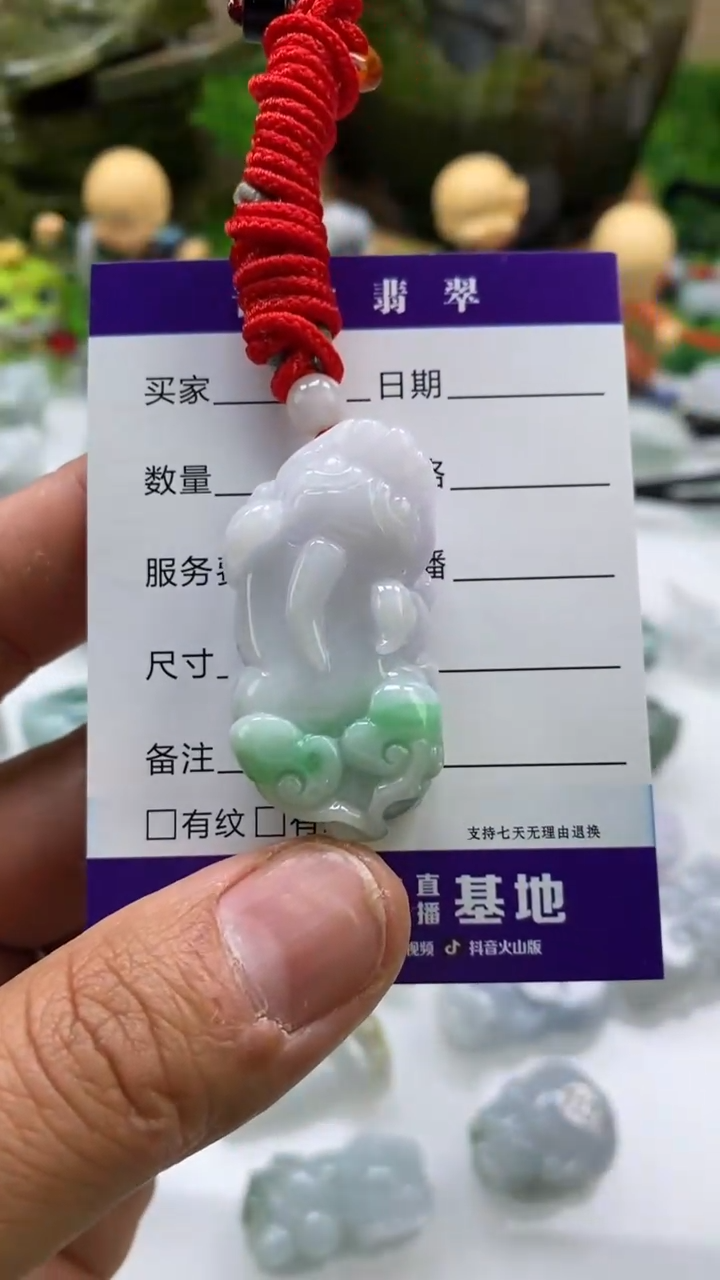 【闪购商品】翡翠颈饰未镶嵌多人如意貔貅