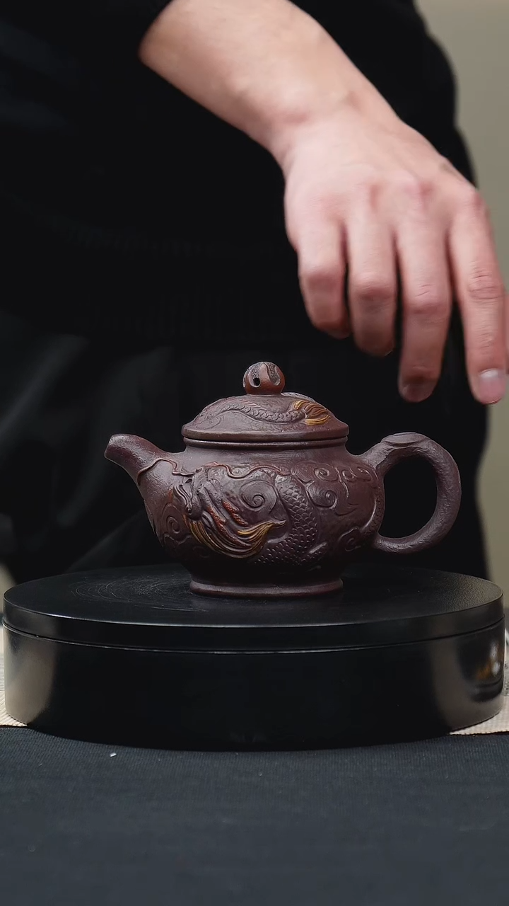 【闪购商品】紫砂茶壶104堆龙掇只手工紫砂壶