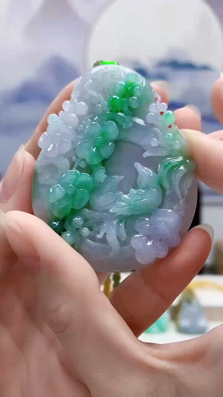 未镶嵌定制翡翠1502ry-毛货挂件29