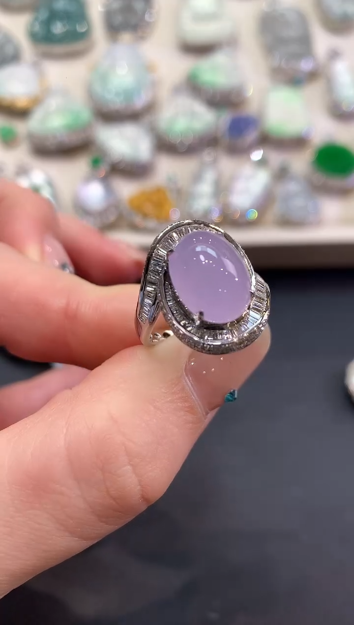 翡翠戒指未镶嵌a89 春日珠宝