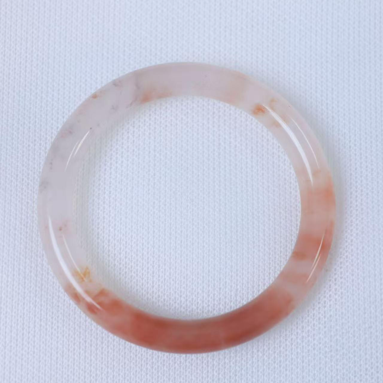 玉作和田玉 金丝玉桃花酿手镯 卡宽8mm h412 多样性发货