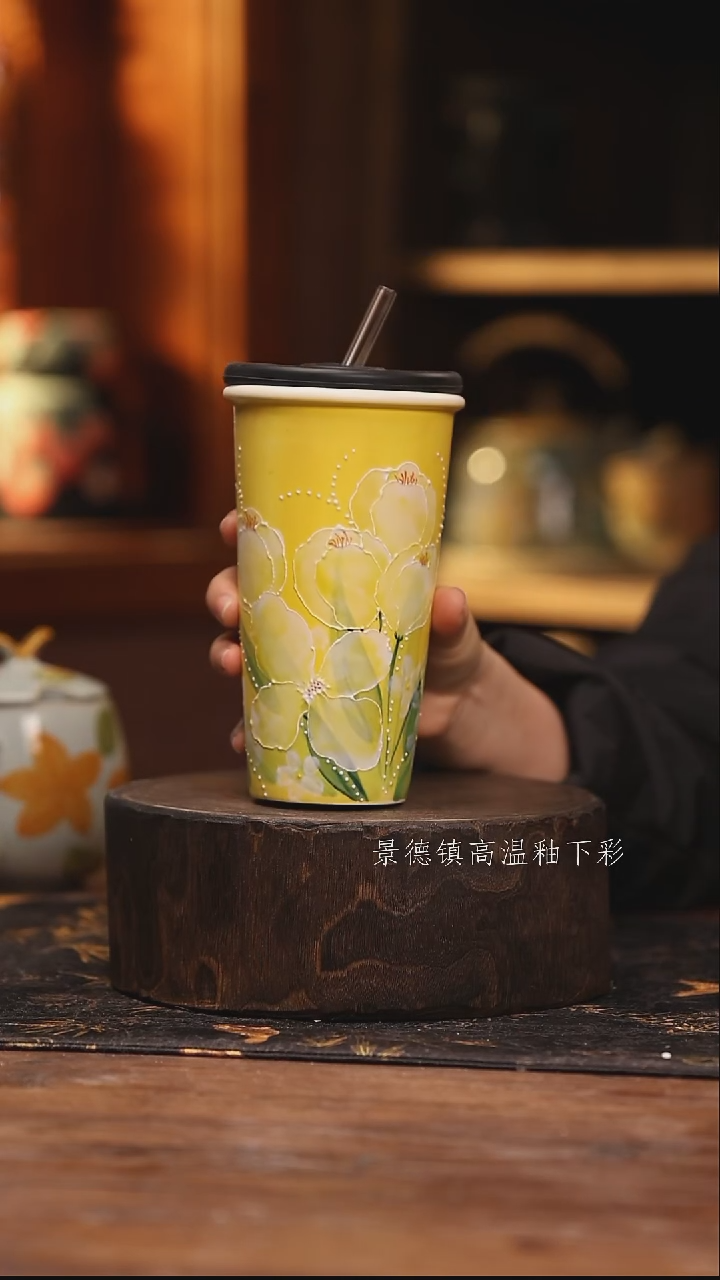 陶瓷景德镇高温釉下手绘陶瓷@L456@