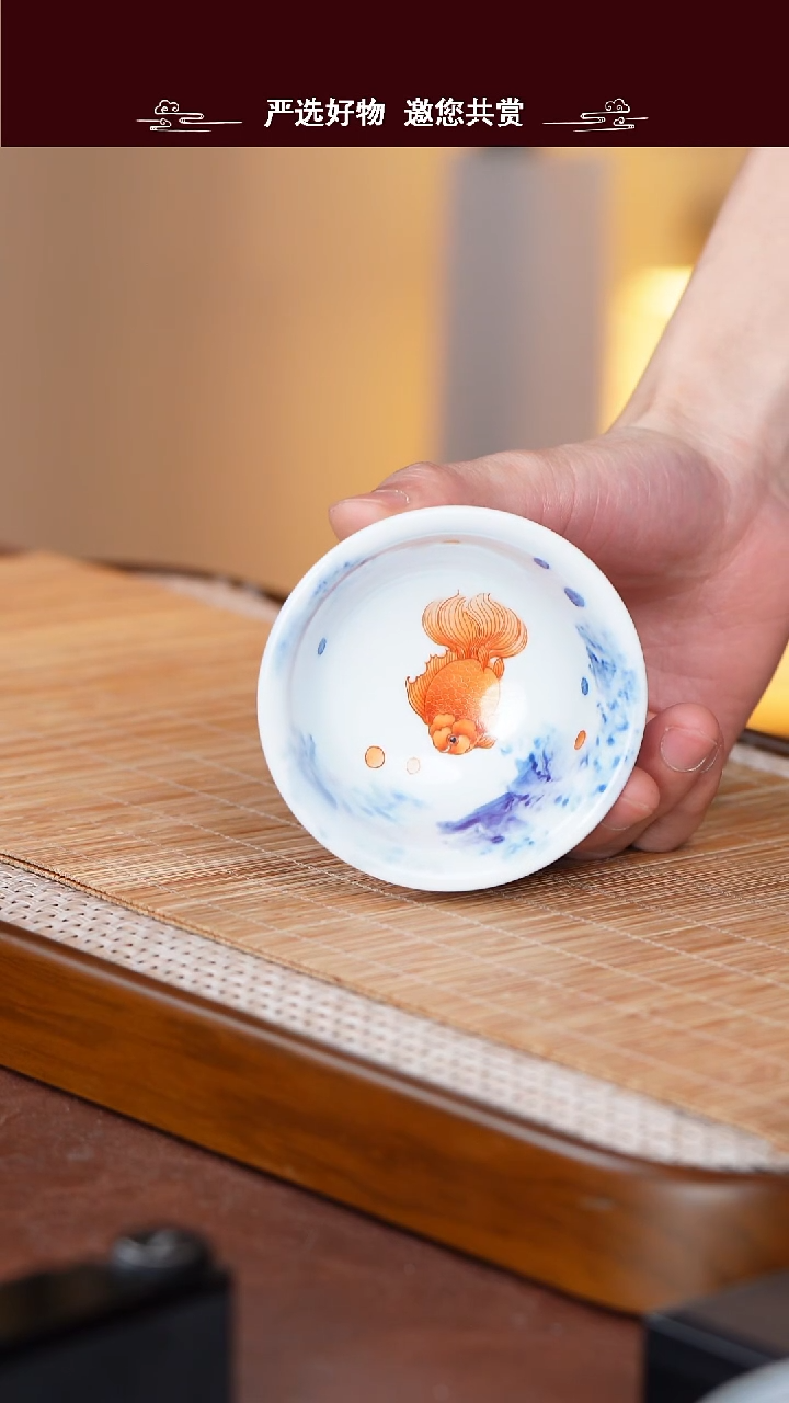 手工手绘青花主人杯