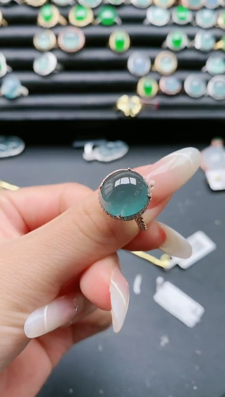 【闪购商品】翡翠戒指银S925镶嵌111111