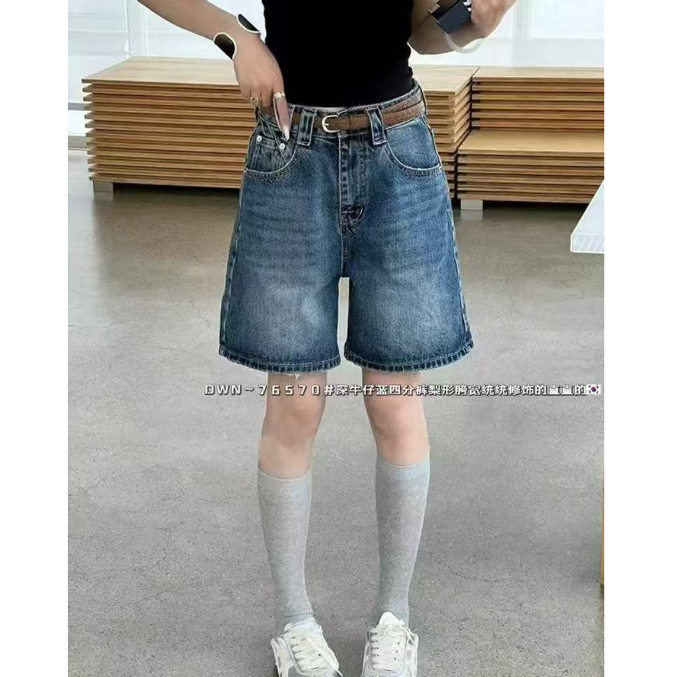 王永家~夏款简约百搭软牛仔五分裤76570