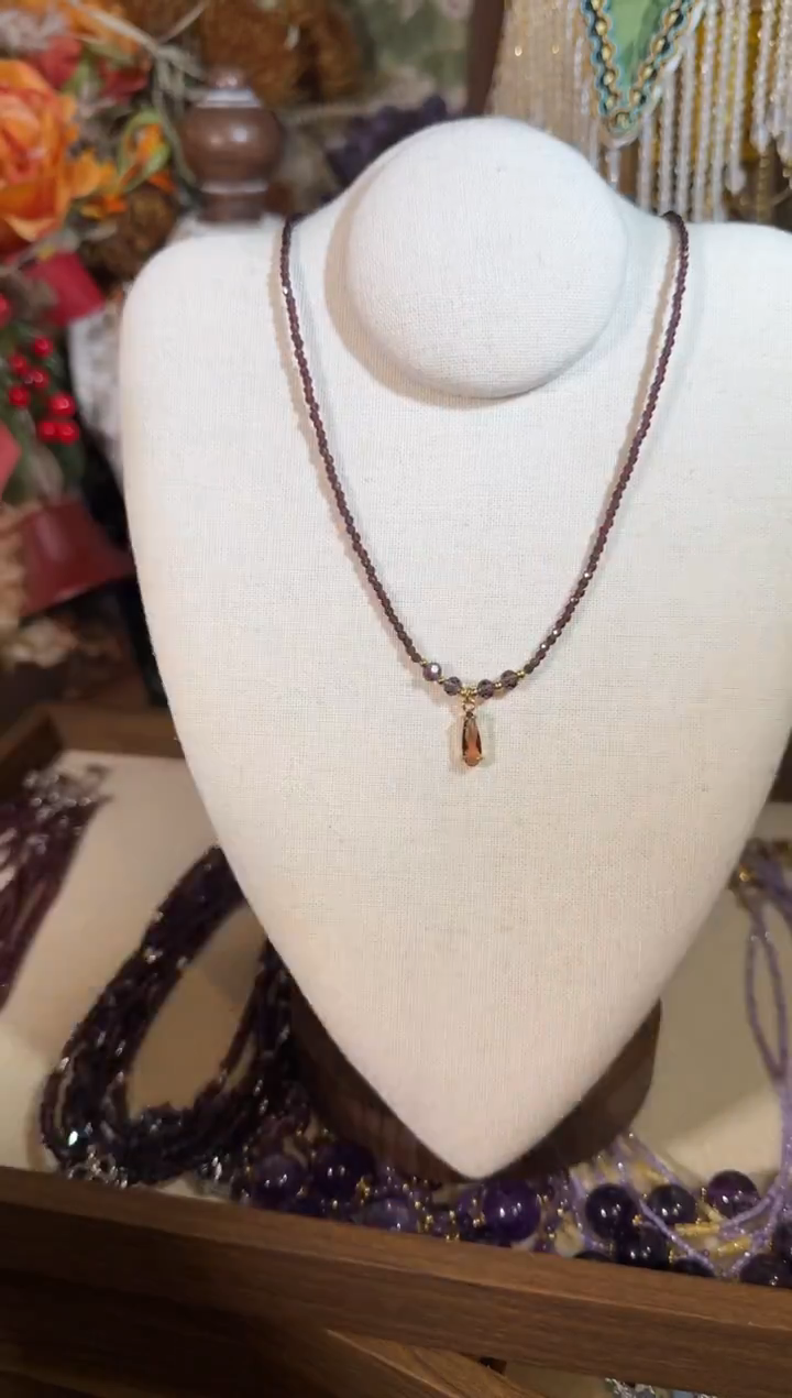 项链未镶嵌尖晶石深紫水滴 890