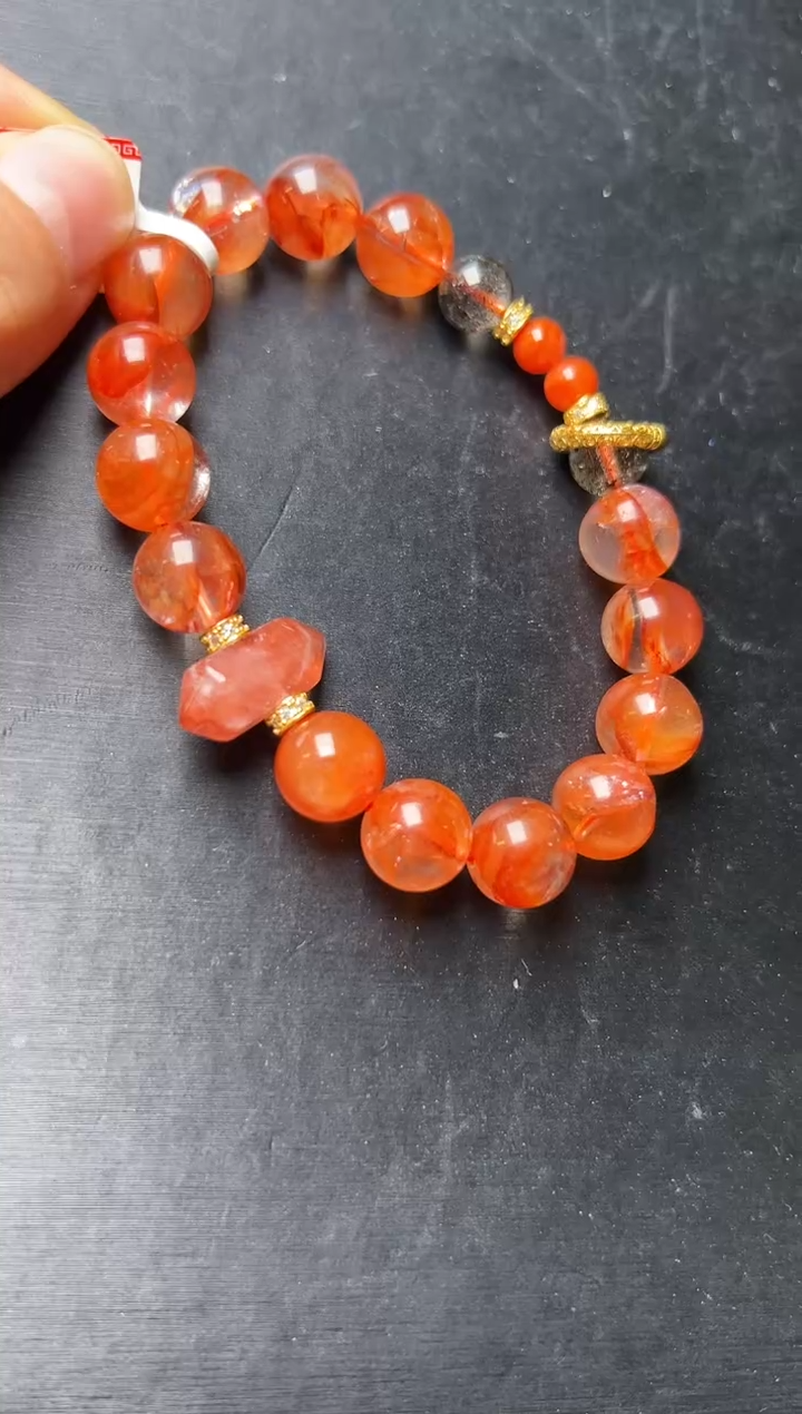 未镶嵌手串水晶红胶花涅磐重生 Z24497 