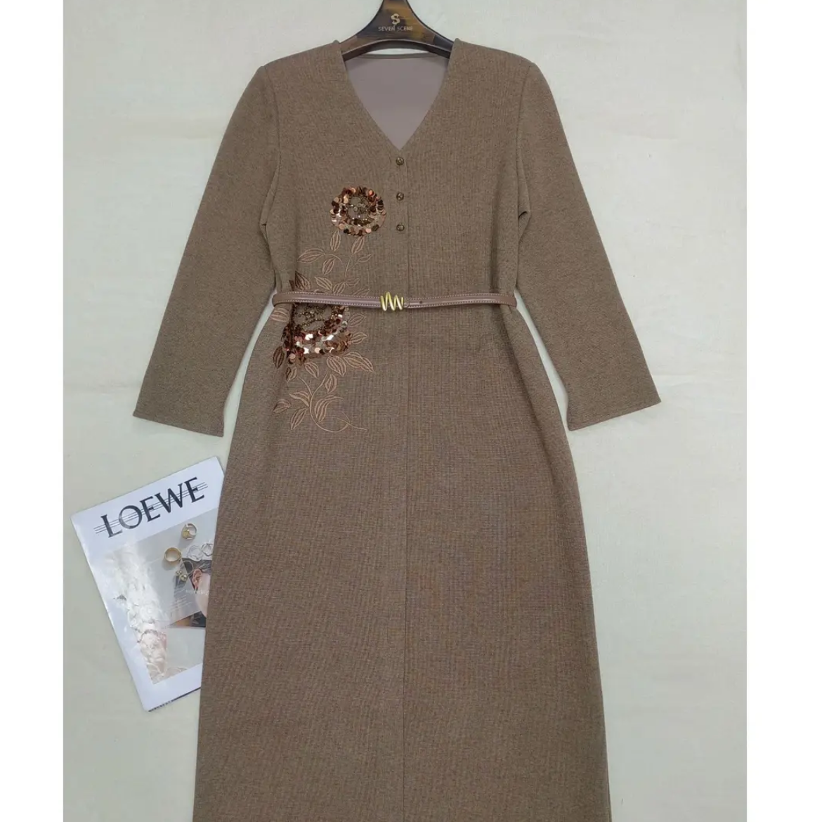 【七景超级太太】2024秋冬新款高端原创轻奢优雅气质连衣裙SL24235