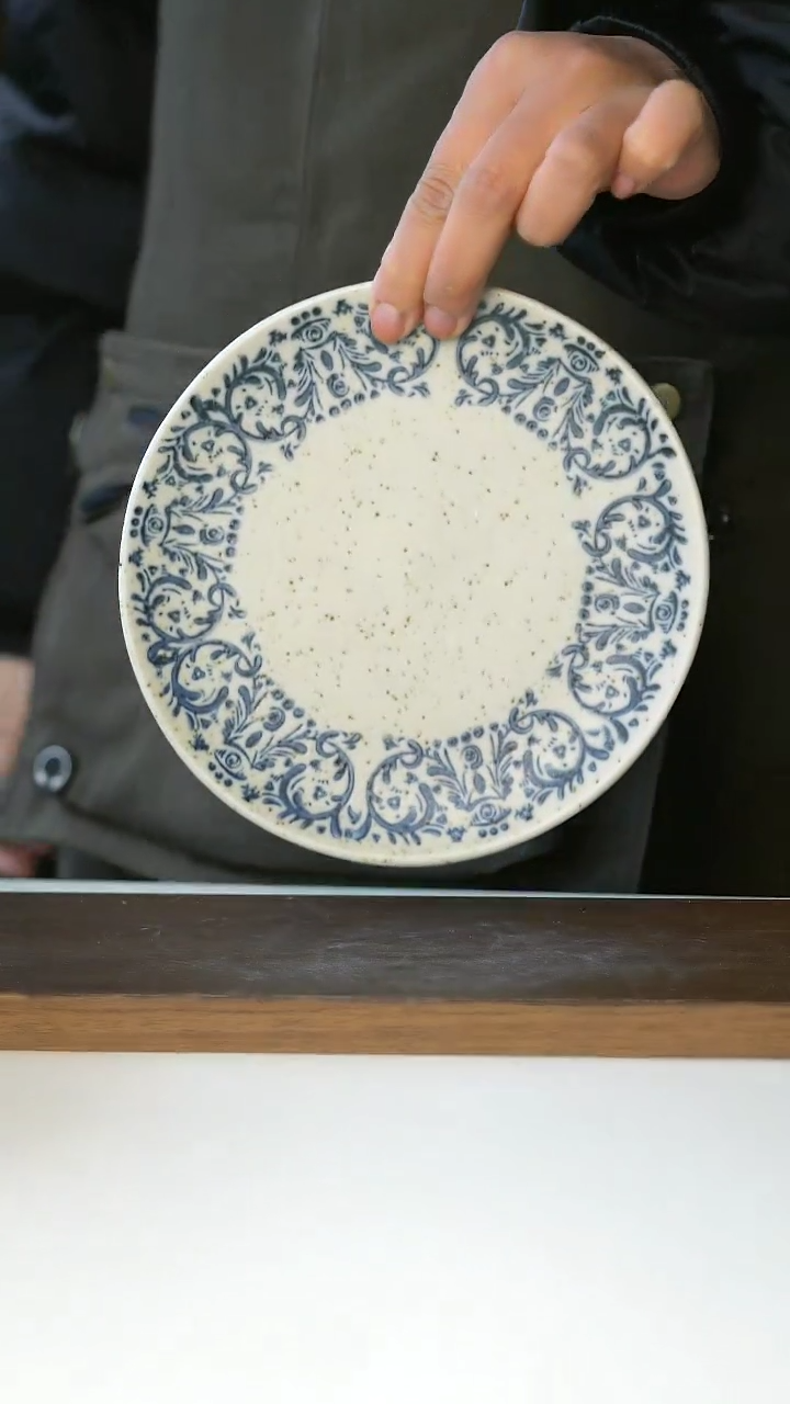 【闪购商品】玻璃手绘鸢尾甜品盘16cm@4-2@