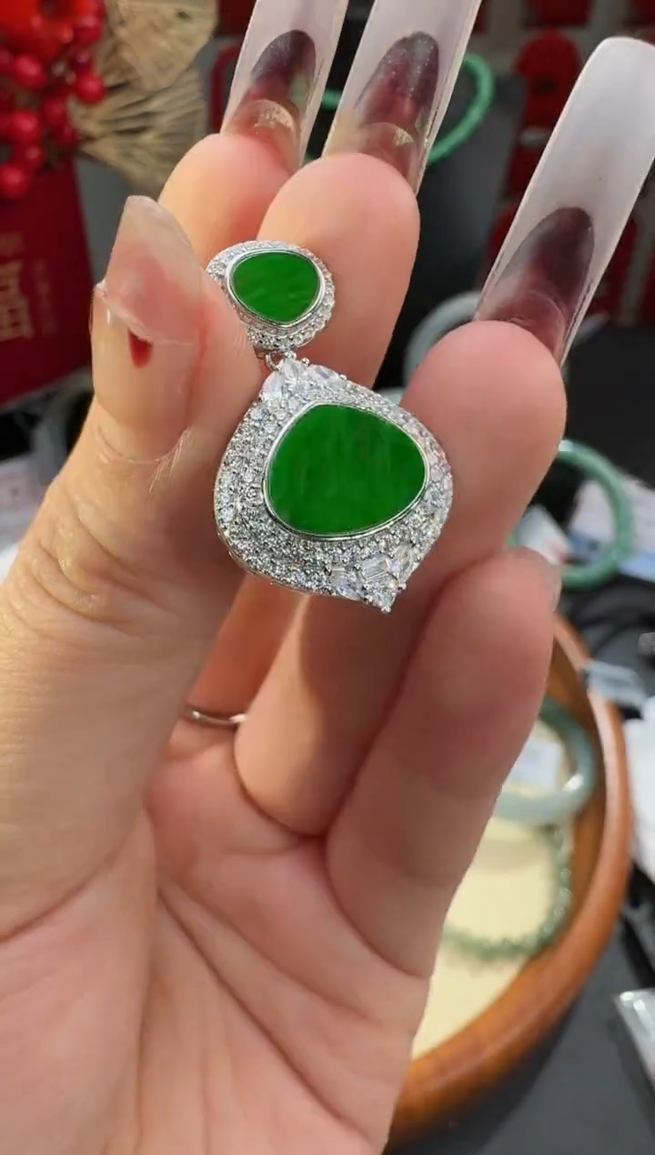 【闪购商品】翡翠颈饰银S925镶嵌挂件