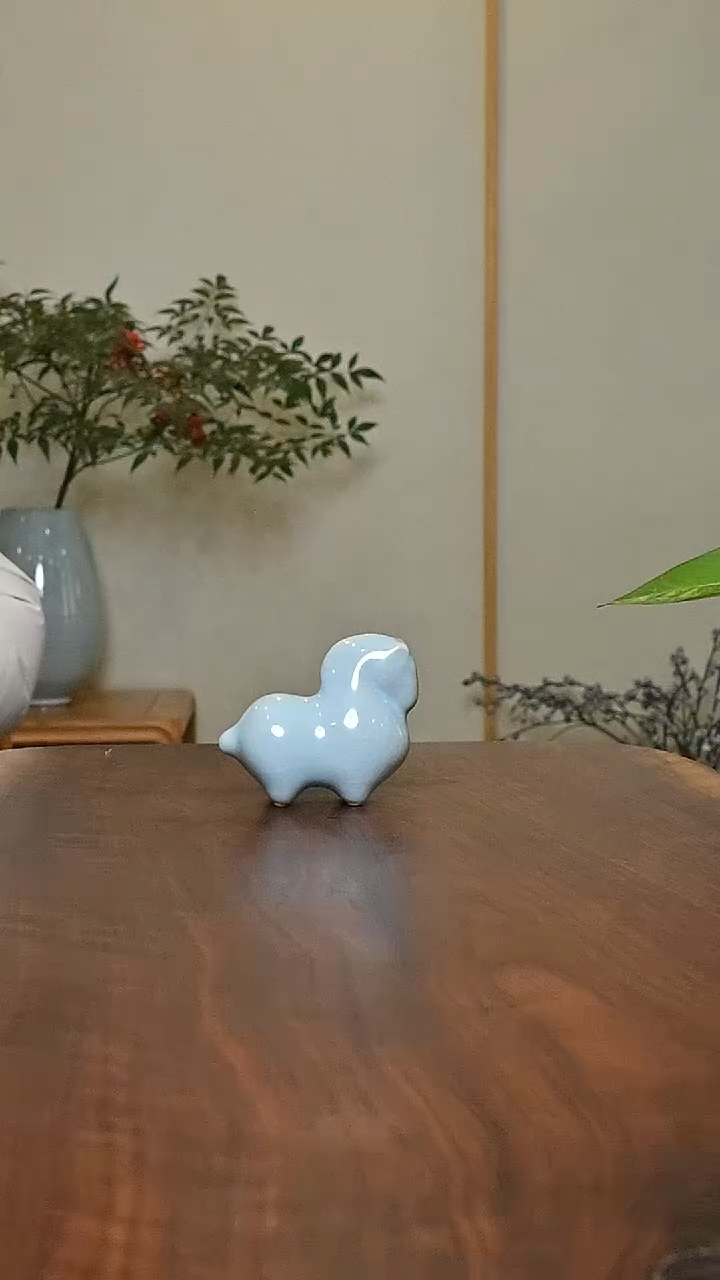 马 天青 微瑕 无款