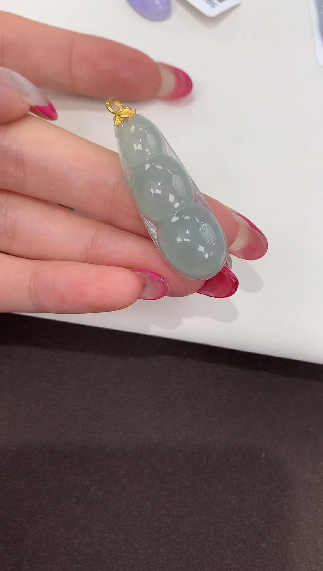 颈饰18K金镶嵌翡翠缅甸a货翡翠