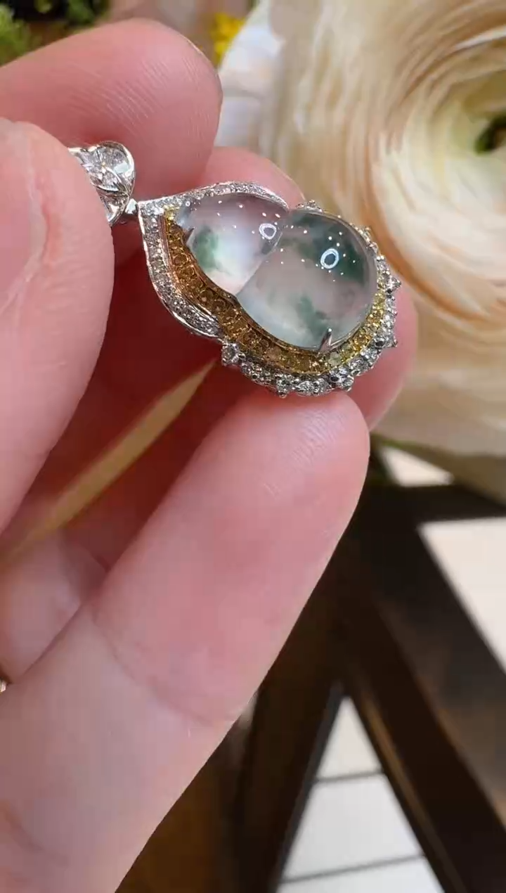 【闪购商品】翡翠吊坠(不含链)18K金镶嵌多样性团购发一件