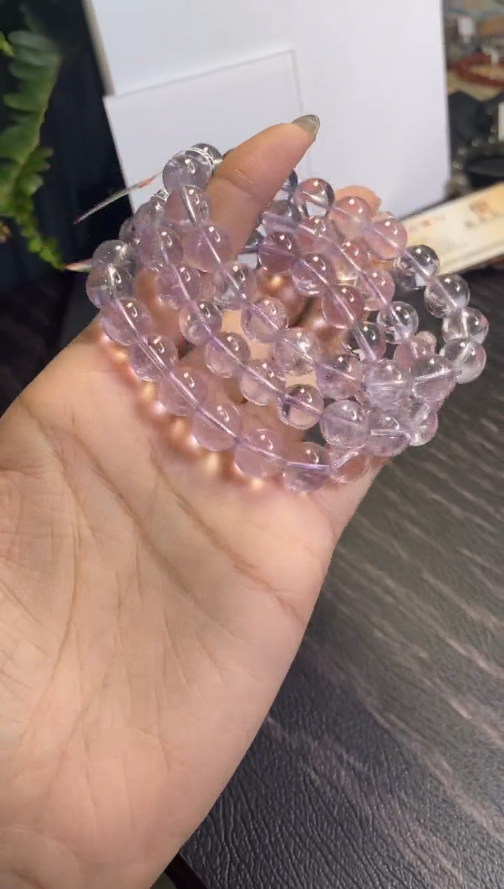 水晶手链未镶嵌10±/x-874【薰衣草紫多样性发一件