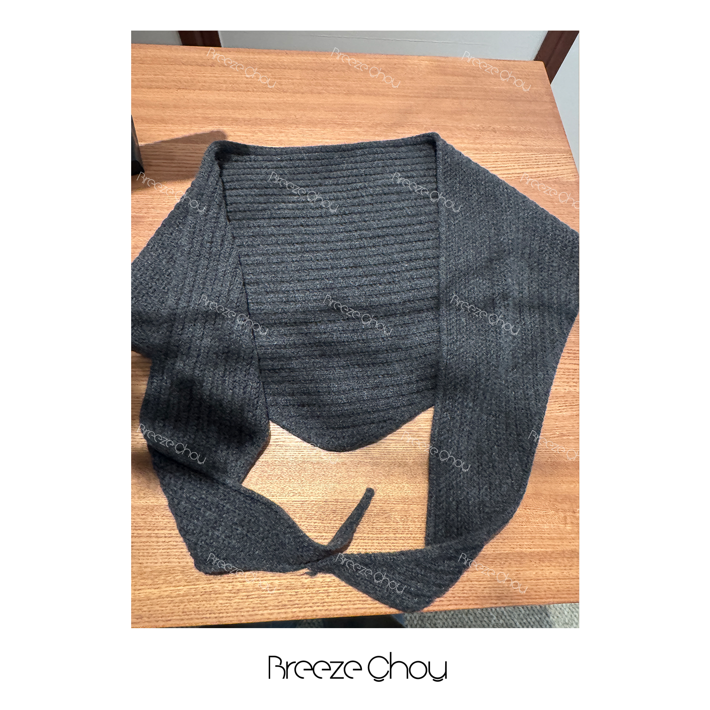 Breeze Chou三角彩色绵羊毛围巾披肩秋冬针织百搭保暖