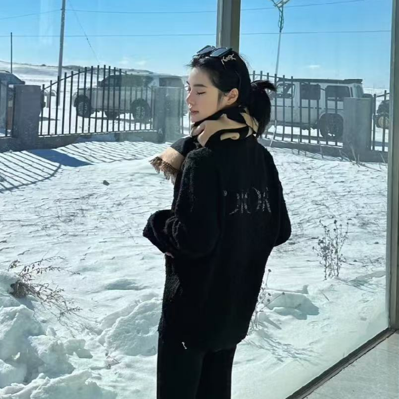 未使用 DIOR/迪奥 Dior 背后logo针织开衫 黑色S