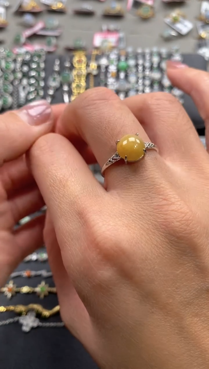 【闪购商品】翡翠戒指银S925镶嵌11111--1