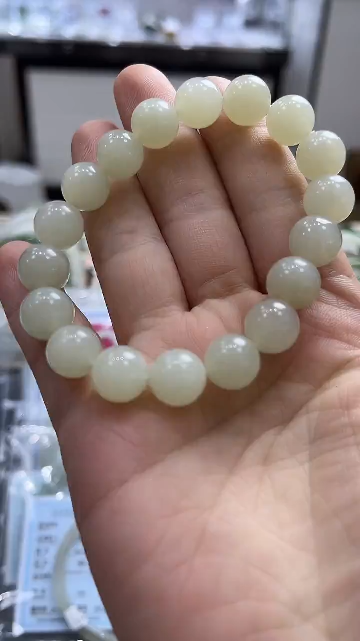【闪购商品】和田玉手链未镶嵌蜂蜜水手串11mm