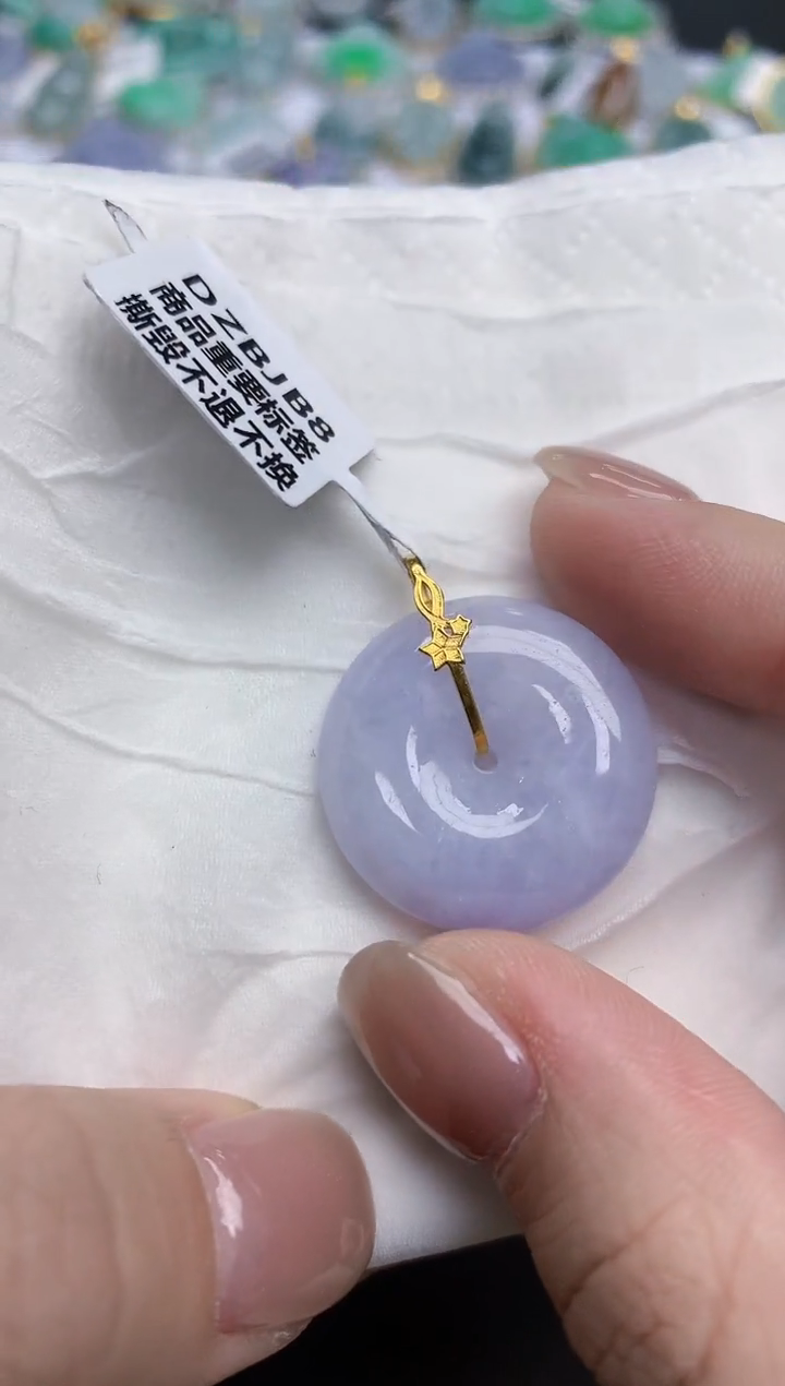 【闪购商品】翡翠颈饰18K金镶嵌天然缅甸翡翠A货