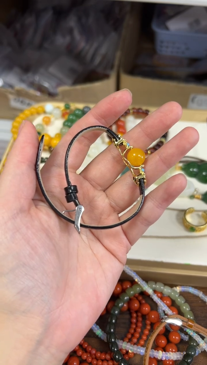 手链蜜蜡未镶嵌蜜蜡圆珠镶嵌款手环手表[57]