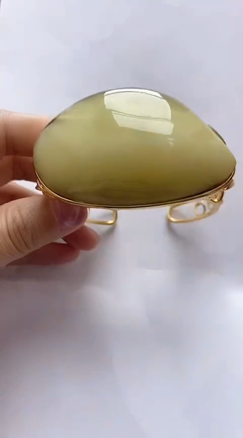 【闪购商品】琥珀裸石银S925镶嵌琥珀手镯