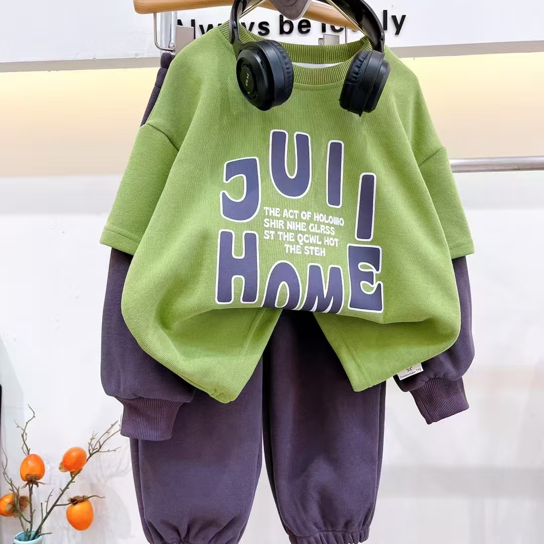 棉小九 儿童字母简约运动套装（中童）721943