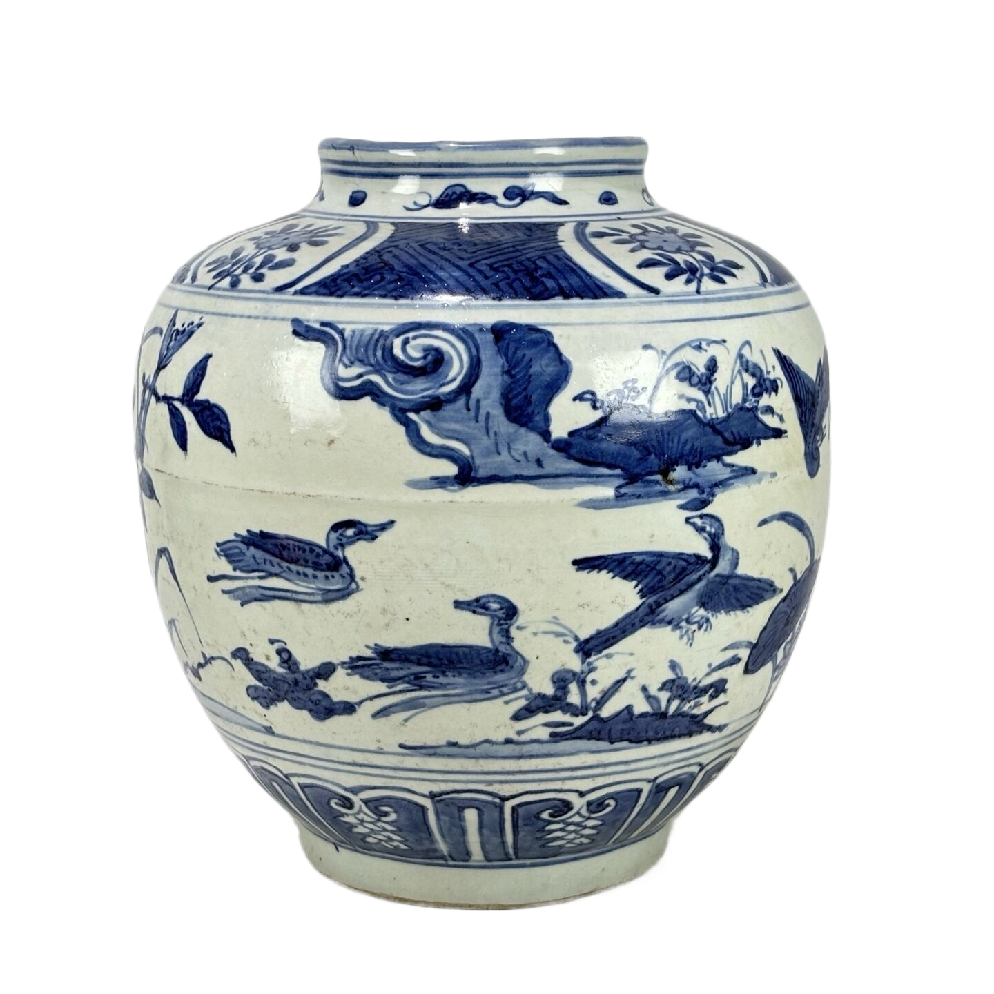 青花花鸟纹罐8407