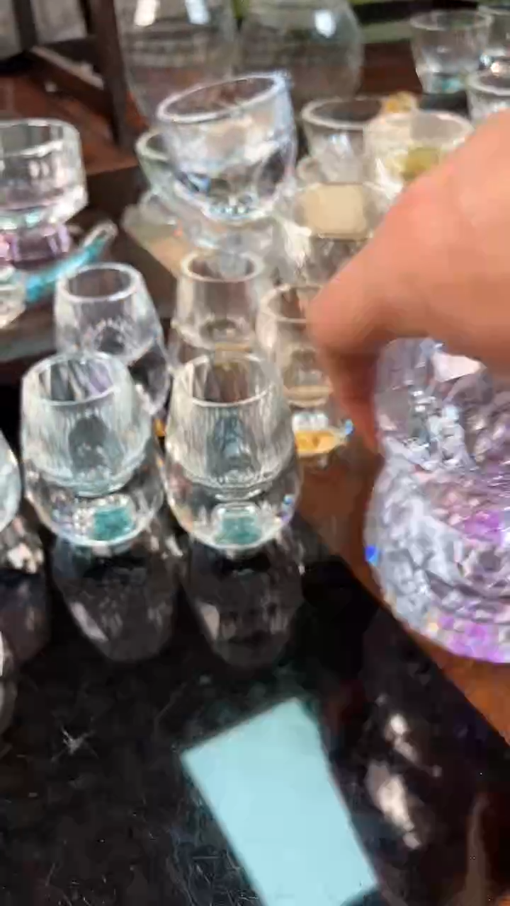 【闪购商品】玺宴新款水晶球形茶碗紫罗兰2个装