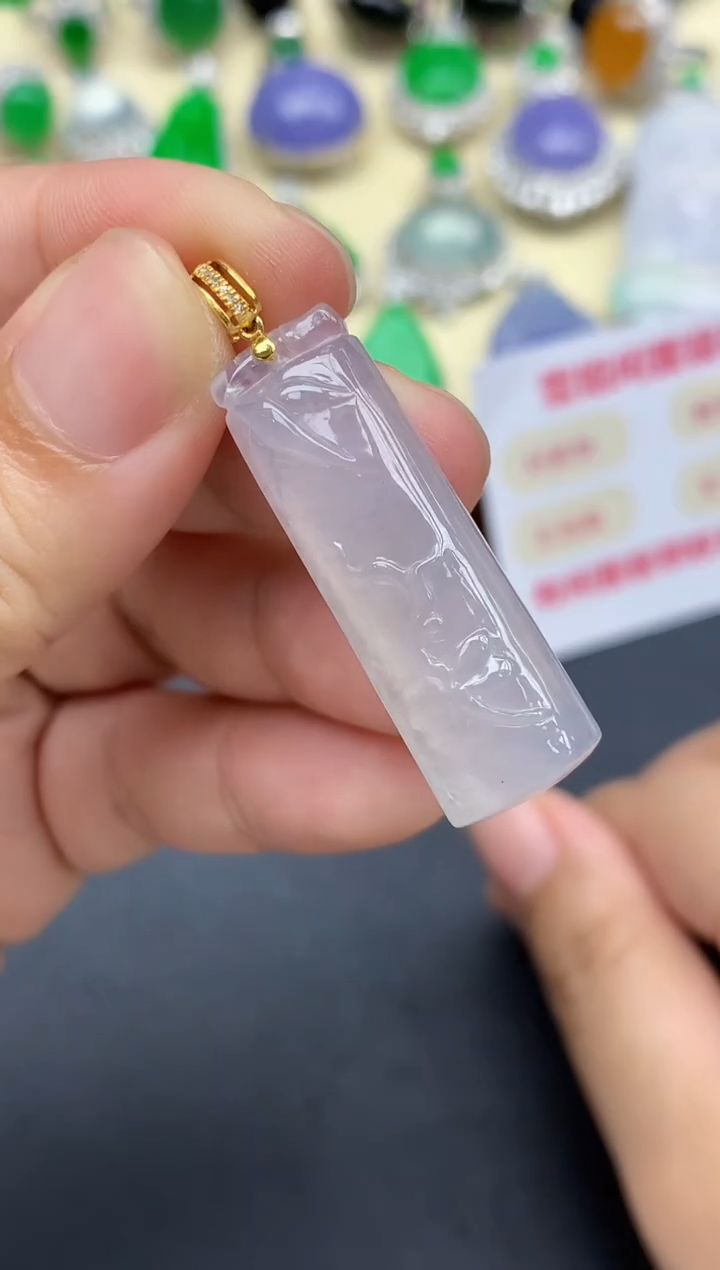 颈饰18K金镶嵌翡翠175-中国好珍宝