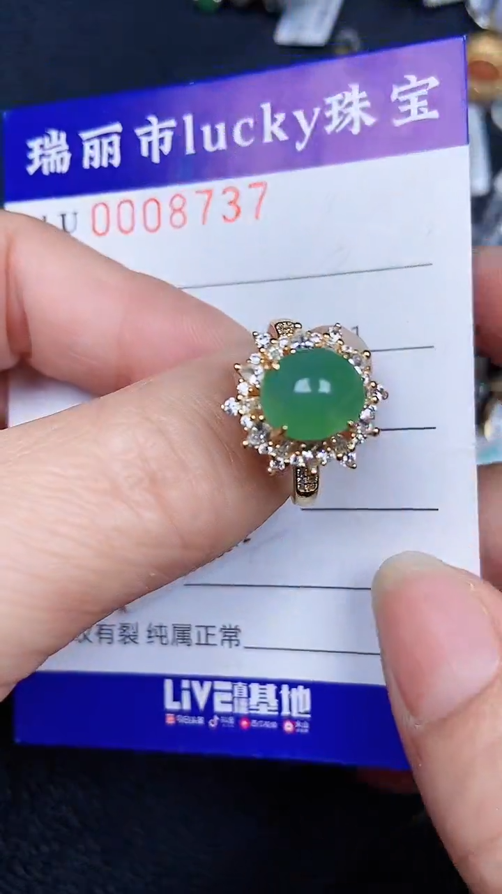 颈饰银S925镶嵌翡翠8737