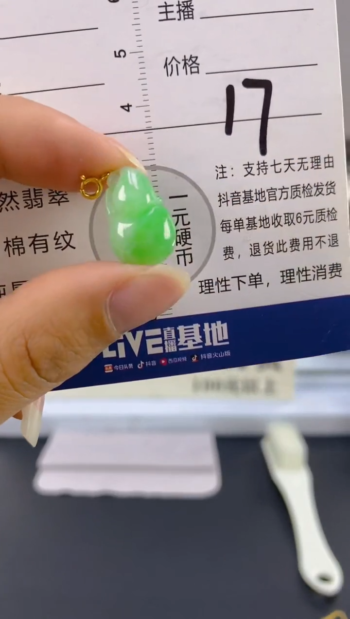 【闪购商品】翡翠颈饰18K金镶嵌天然A货翡翠