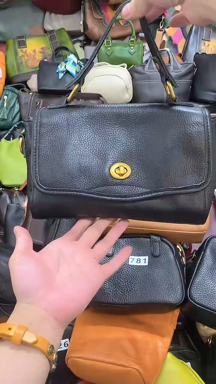 头层牛皮中古邮差包850.